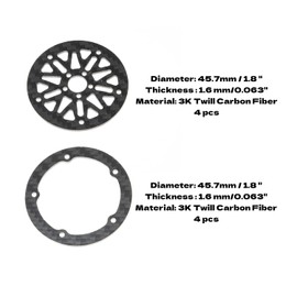 RampCrab 1.8" Super Wheels Carbon Fiber Beadlock Wheels Fits SCX24 TRX4M FCX24 FCX24M CR18P Style D