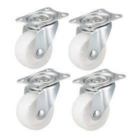 uxcell Swivel Caster Wheels 2" Polypropylene with 360 Degree Top Plate 44LBS Capacity for Furniture Carts Workbench, White, Pack of 4