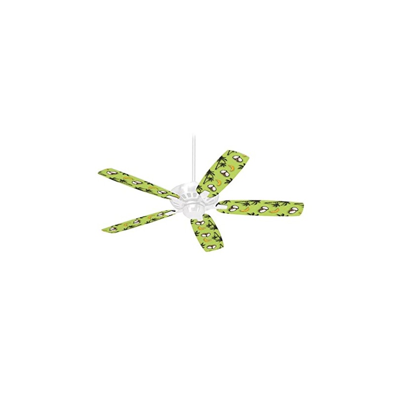 Coconuts Palm Trees and Bananas Sage Green - Ceiling Fan
