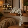 Elephant Figurine Set for Home Decor – Resin Mother &