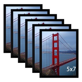 BESCRCL 5x7 Picture Frame Black Set of 6, Gallery Wall Frame for Wall Mounting or TableTop