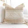 BlissBlush Cream White Boho Throw Pillow Cover 20X20, Decorative Neutral