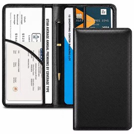 CoBak Soporte para Registro y Seguro de Automóvil - Organizador de Guantera de Vehículo, Accesorios para Compartimento de Autocamiones con Cierre Magnético para Licencia de Conducir, Tarjetas