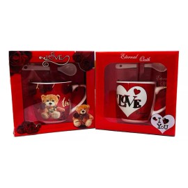 K&H Taza + Cuchara De San Valentín Osito Love Regalo Novia Amiga