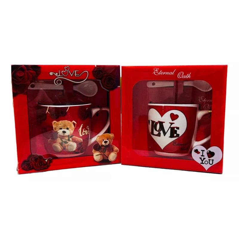 K&H Taza + Cuchara De San Valentín Osito Love Regalo
