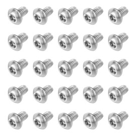 sourcing map 25Pcs #8-32 x 1/4" Torx Security Machine Screws, 304 Stainless Steel Button Head Screws Bolt Tamper Resistant for Anti-Theft Tamper Proof, Silver
