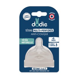 DODIE Multi-punched teat, flow rate 3 + 6 months
