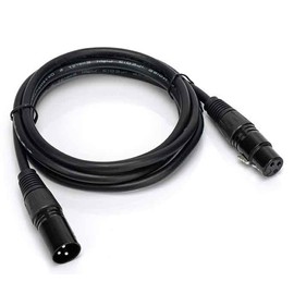 VECASDEN XLR Microphone Cable, XLR Male to XLR Female Balanced 3-Pin Microphone Cable, Black 6 Feet