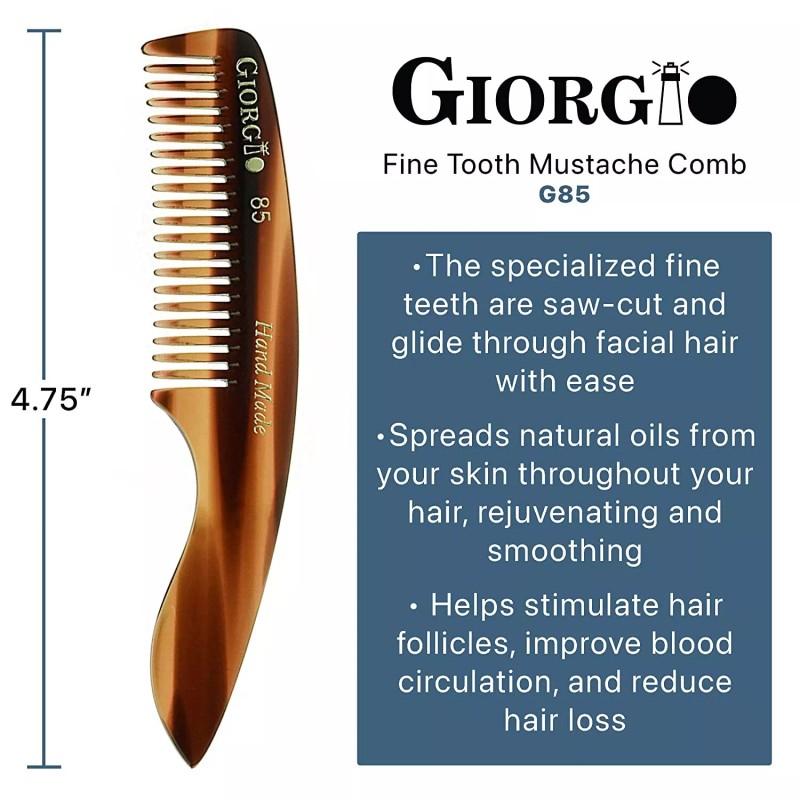 Giorgio G79 Travel Size Mustache and Beard Comb for Men