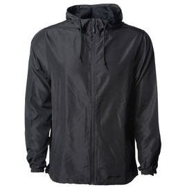 Global Blank Men's Windbreaker Jacket Lightweight Water-Resistant Windbreakers for Men, Black, X-Large