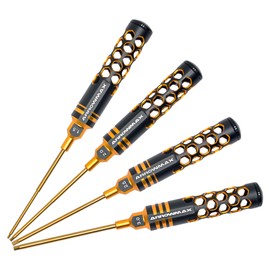 AM ARROWMAX Hex Screwdriver Set for RC Tools - Hobby Tool Sets For RC Car, Boat, Quidcopter, Helicopter and More - 4 Pcs (1.5mm, 2mm, 2.5mm, 3 mm) Hexagon Screwdriver Kit