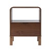 Walker Edison Modern Curved-Top Solid Wood 1-Drawer Nightstand with Open