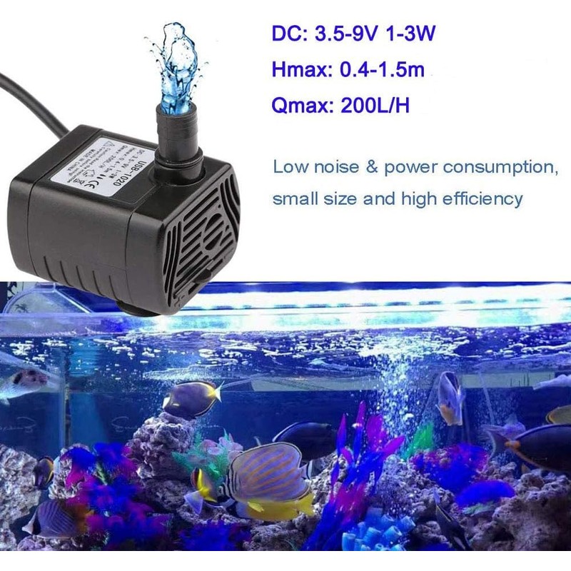 Gikfun 3W 50GPH USB Mini Submersible Water Pump Replacement Pump