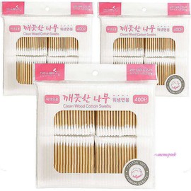 Mimi Shop W01 Clean tree refill 3 sanitary cotton swabs 400P pure cotton tree two-way ssu832 / 깨끗한나무 리필 3개 위생면봉400P 순면나무 양방향ssu832