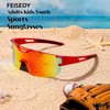 FEISEDY Kids Sunglasses Youth Baseball Sun Glasses, UV400 Sports Cycling