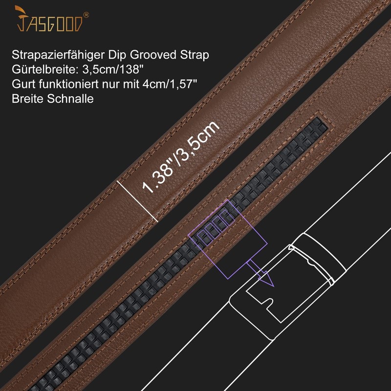 JasGood Men's 35 mm Strap and 40 mm Automatic Ratchet