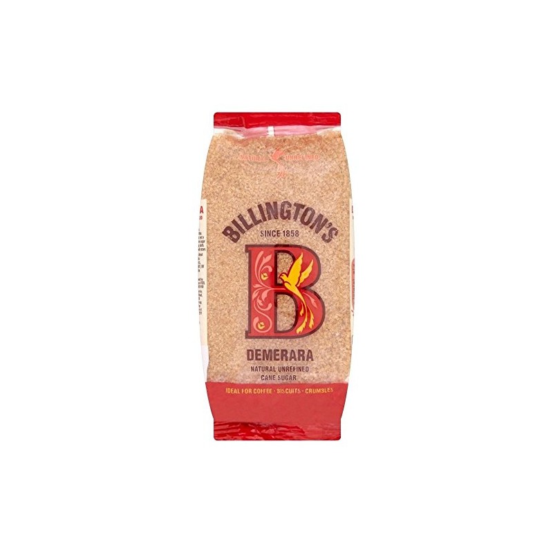 Billington's Natural Demerara Unrefined Cane Sugar (500g) - Pack of