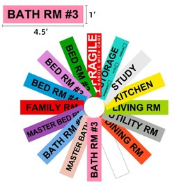 960pcs Home Moving Labels, Moving House Labels Color Coding Labels, [14 Different Living Spaces + 1 Roll Handle with Care + 1 Roll Blank Stickers, 16 Rolls Total, 60 Labels/Roll]
