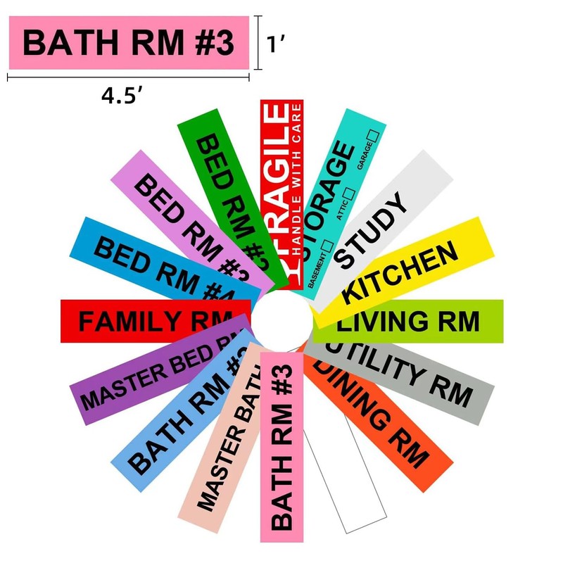 960pcs Home Moving Labels, Moving House Labels Color Coding Labels,