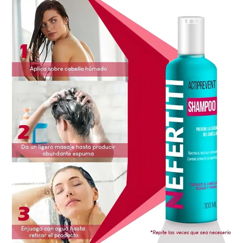 Shampoo Anticaida Del Cabello Actiprevent Nefertiti 300ml