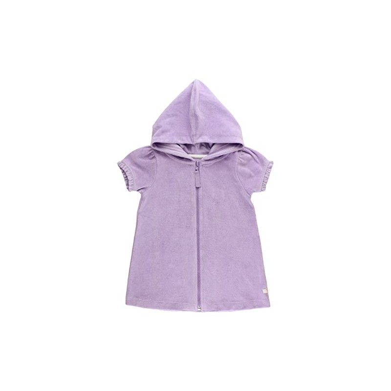 RuffleButts Terry Full-Zip Cover Up - Lavender - 6-12m