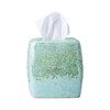 Handmade Mosaic Glass Tissue Box Cover, Square Decorative Holder, Turquoise
