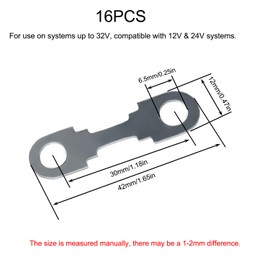 Strip Fuses Blade Fuse Strip Pack of 16 Car Fuse 30A 40A 50A 60A 70A 80A 100A 125A 150A 200A Maximum Voltage up to 32V, for Cars, Motorhomes (110A)