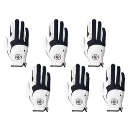 SIMPLE SYMBOL Men's Golf Glove Premium Synthetic Leather,Net Fabric,Stable Grip,Six Pack Value Left Hand Right Hand（Left is Wear on Left Hand,Right is Wear on Right Hand）(Black,L,Right)