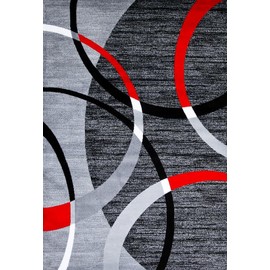 3895 Gray Swirls 6'5 x 9'2 Modern Area Rugs Mo.