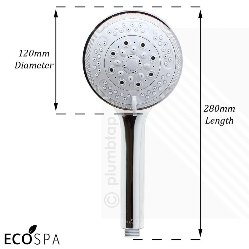 ECOSPA Large Shower Head Universal Bath Shower Handheld Handset Chrome