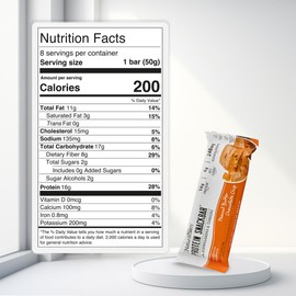 NaturalSlim Protein bars with Ashwagandha & Turmeric - High Protein Snacks Sweetened with Monkfruit & Stevia - Low in Carbohydrates & Low Calorie Snacks, 8 bars per box (8 bars, one box, Peanut Butter Chocolate Chip)