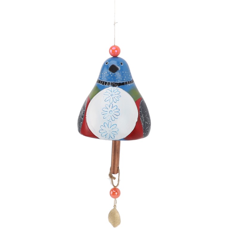 Resin Bird Wind Chime Resin Wood Hand Painted Delightful Melody