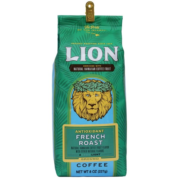 LION Award Winning Antioxidant Rich Coffee, French Roast, Medium Roast, Ground, 8oz
