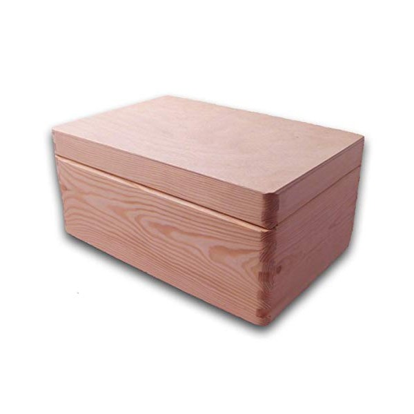 Unfinished wooden box, DIY, storage box with lid, no handle