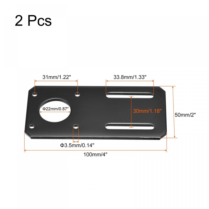 sourcing map Motor Mount 100 x 50 mm Black for