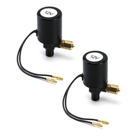 QWORK Air Horn Solenoid Valve, 2 Pack 1/4" NPT 12V Electric Air Valve (Solenoid) for 1/4" OD Hose, Black