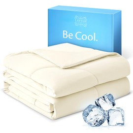 Lavish Comforts® Cooling Comforter│Best Comforters for Hot Sleepers│Summer Cooling Blanket for Hot Sleepers│Premium Cold Blankets for Sleeping │Ulimate Cooling Comforter Queen White 90" x 90"