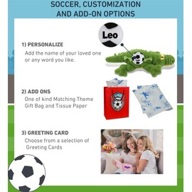 DolliBu Large Green Alligator Stuffed Animal with Soccer Ball Plush - Soft Alligator, Adorable Playtime Plush Toy, Cute Wildlife Gift, Super Soft Plush Doll Animal Toy for Kids and Adults - 17 Inches