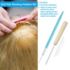 PATIKIL Doll Hair Rooting Holders Kit, 0.6mm/0.8mm Hair Rerooting Knitting
