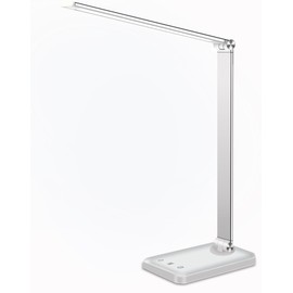 AFROG Multifunctional LED Desk Lamp with USB Charging Port, 5 Lighting Modes,5 Brightness Levels, Sensitive Control, 30/60 min Auto Timer, Eye-Caring Office Lamp，8W，5000K