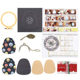 Embroidery Bag Kit Flower Embroidery Bag Kit DIY Fabric Bag Purse Cross Stitch Sets Sewing Craft Tool with Patterns for Beginners (Favorite (not Finished Product) Small Mouth Gold)