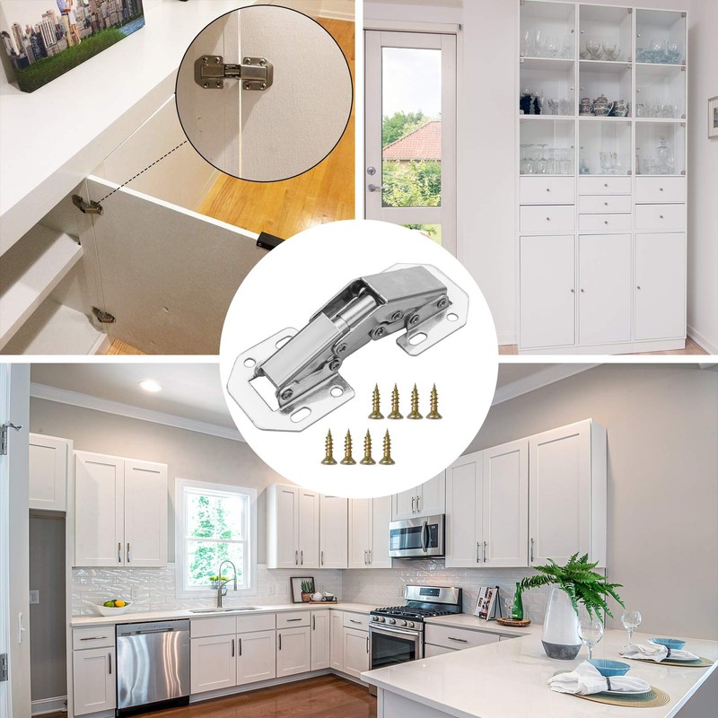 YEYIT 8 Pcs Cabinet Hinges with Srews and Srewdriver,90 Degree