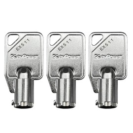 (3) KeyPower EX513 Independent Service Light-Fan Lockout Keys Tubular Replacement Key for Kone & Hiss-Craft Elevator Locks