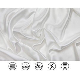 Lanest Housing Satin-Silk Pillowcase Queen, White Satin Pillowcase for Hair and Skin, Breathable, Super Soft, Cooling Pillow case Queen-Standard Size, Ivory White