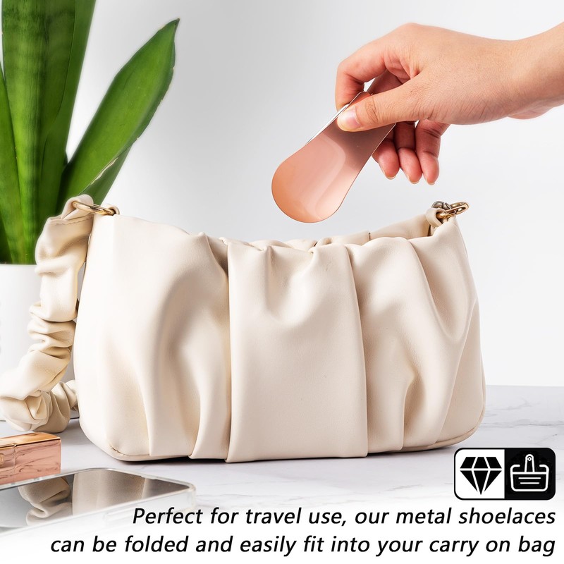 Folding Mini Metal Shoe Pulls 5.7 Inch - Travel Friendly