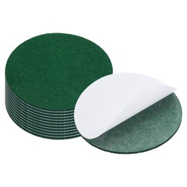 PATIKIL 4.5 Inch Diameter Lamp Base Felt, 12Pack 3mm Thickness Round Soft Adhesive Non-Slip Anti-Scratch Backed Felt for Lamp Furniture DIY Craft, Dark Green