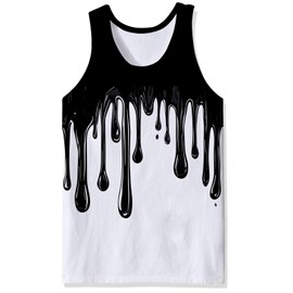 Tank Tops for Men Funny Tank Top Black Drops Graphic Muscle Tees T-Shirt Beach Gym Casual Workout Tank Tops L