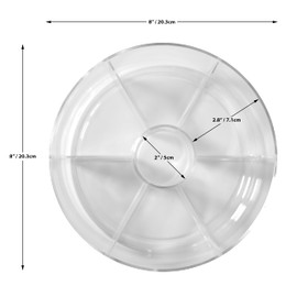 Venmark Plastic Round Organizer with Lid – Storage Holder Caddy for Snacks, Cosmetics, Makeup, Teas, and Condiments - Pantry, Kitchen Counter, Drawer, Cabinet Clear Acrylic Container with Tea Bag Clip
