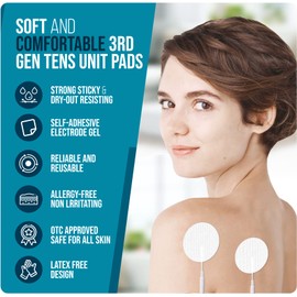 TENS Unit Replacement Pads, Combination 20 PCS Multiple Sizes Electrodes TENS Unit Pads, SM Electrode Patches(pin-in), Latex-Free Self-Adhesive TENS Pads for TENS/EMS Muscle Stimulation Machine