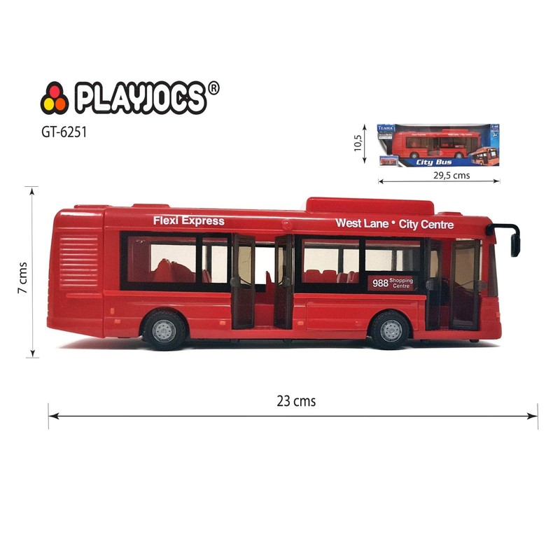 PLAYJOCS GT-6251 City Bus / Line Bus 30 cm Plastic